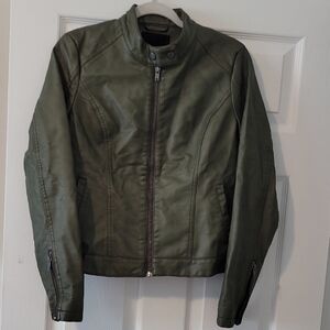 Skinnygirl Forest Green Leather Jacket